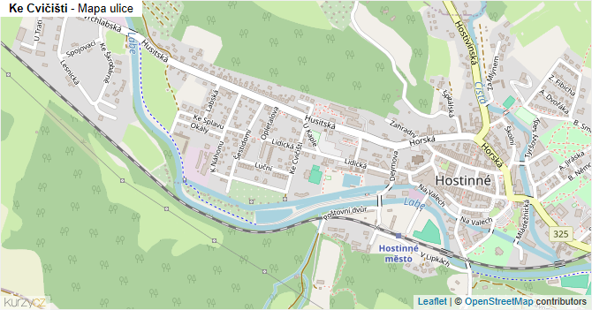 Ke Cvičišti - mapa ulice