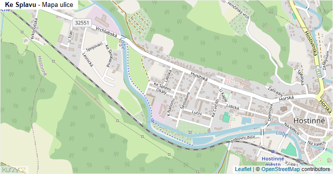 Ke Splavu - mapa ulice