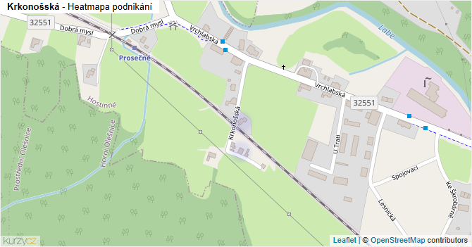Krkonošská - mapa podnikání