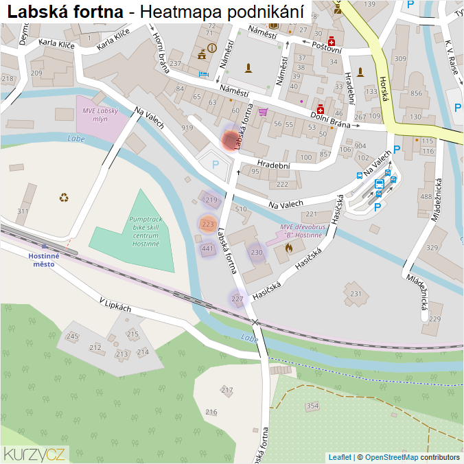 Mapa Labská fortna - Firmy v ulici.