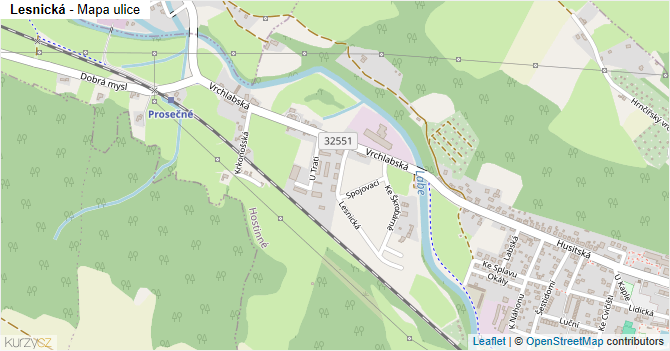 Lesnická - mapa ulice