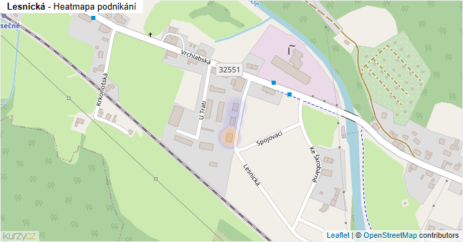 Lesnická - mapa podnikání