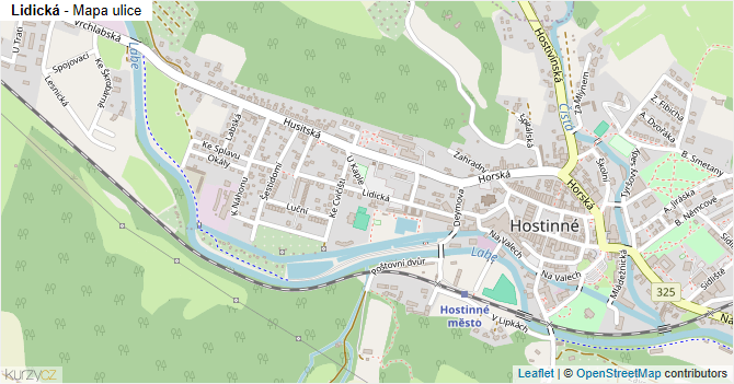 Lidická - mapa ulice