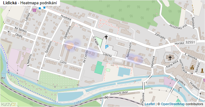 Lidická - mapa podnikání