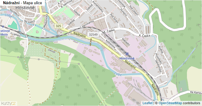 Nádražní - mapa ulice