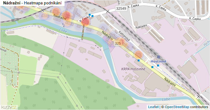 Nádražní - mapa podnikání