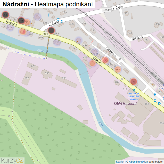 Mapa Nádražní - Firmy v ulici.