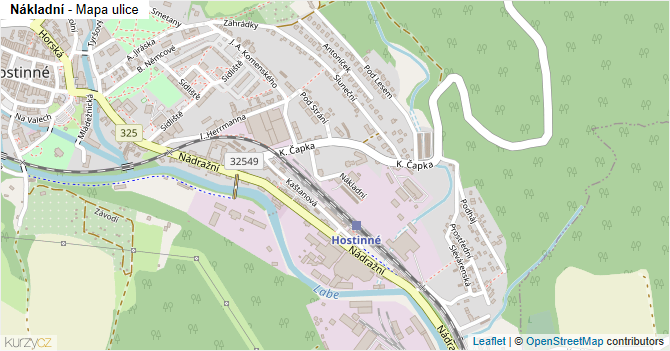 Nákladní - mapa ulice
