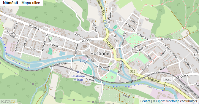 Náměstí - mapa ulice