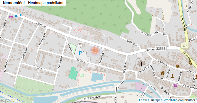Nemocniční - mapa podnikání