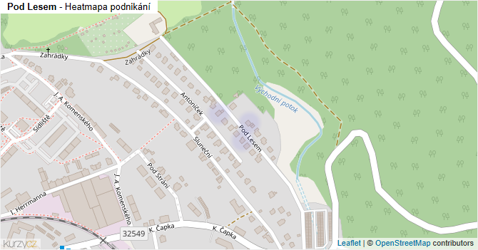 Pod Lesem - mapa podnikání