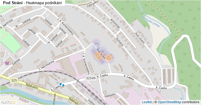 Pod Strání - mapa podnikání