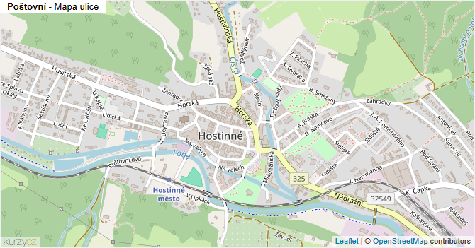 Poštovní - mapa ulice