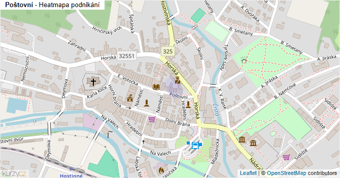 Poštovní - mapa podnikání