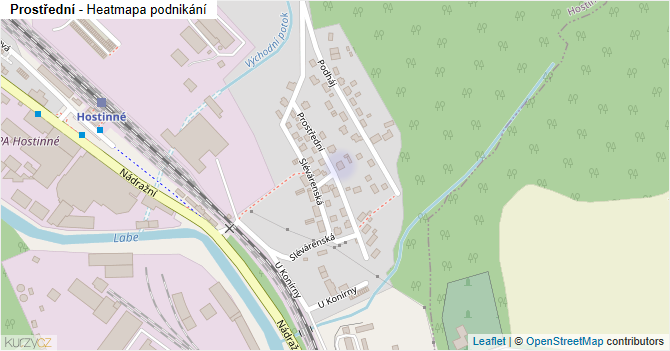 Prostřední - mapa podnikání