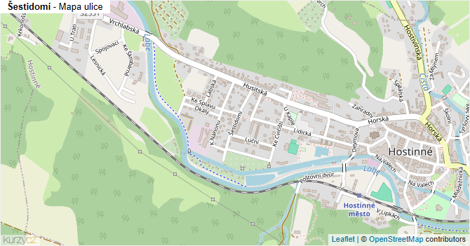 Šestidomí - mapa ulice
