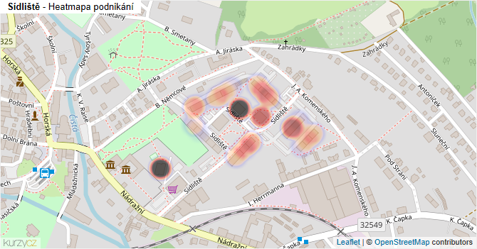 Sídliště - mapa podnikání