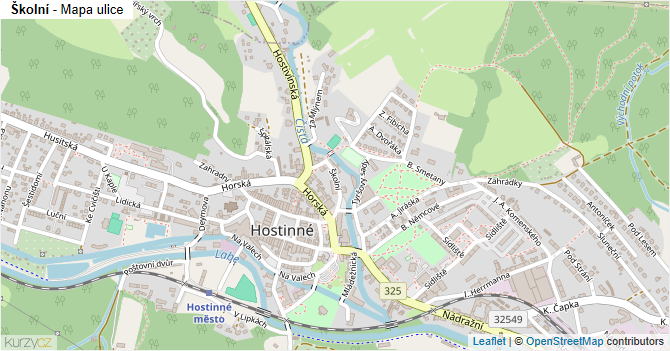 Školní - mapa ulice