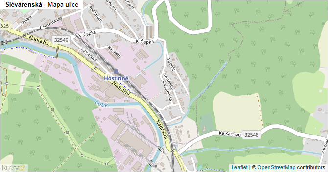 Slévárenská - mapa ulice