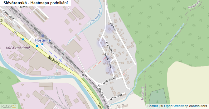 Slévárenská - mapa podnikání