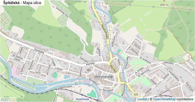 Špitálská - mapa ulice