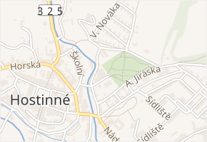 Tyršovy sady v obci Hostinné - mapa ulice