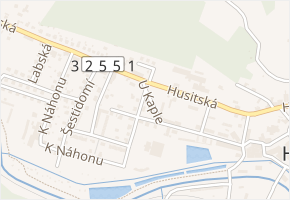 U Kaple v obci Hostinné - mapa ulice