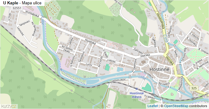 U Kaple - mapa ulice
