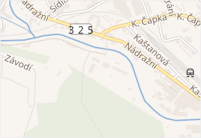 Závodí v obci Hostinné - mapa ulice