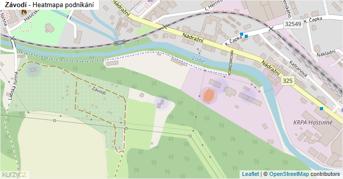 Závodí - mapa podnikání