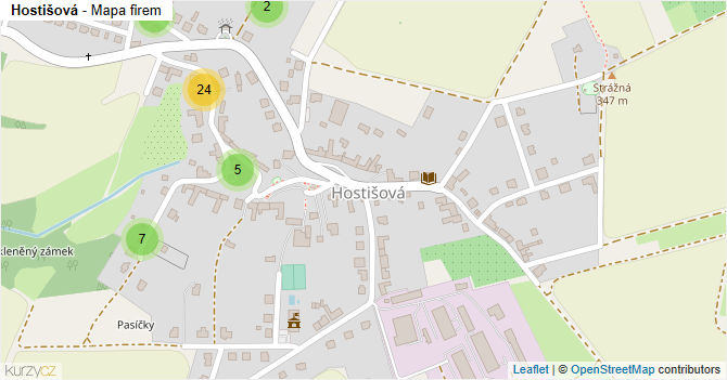 Hostišová - mapa firem