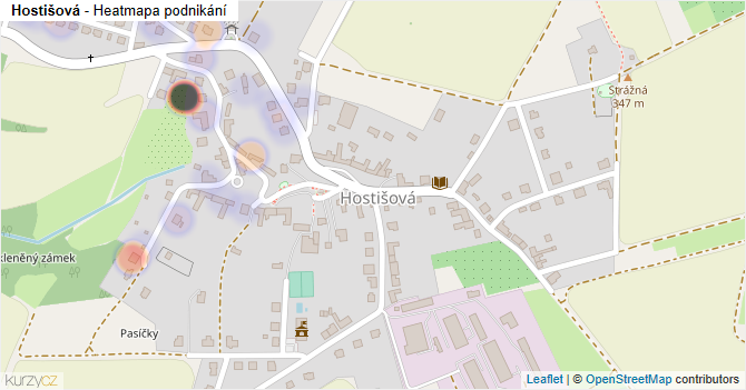Hostišová - mapa podnikání