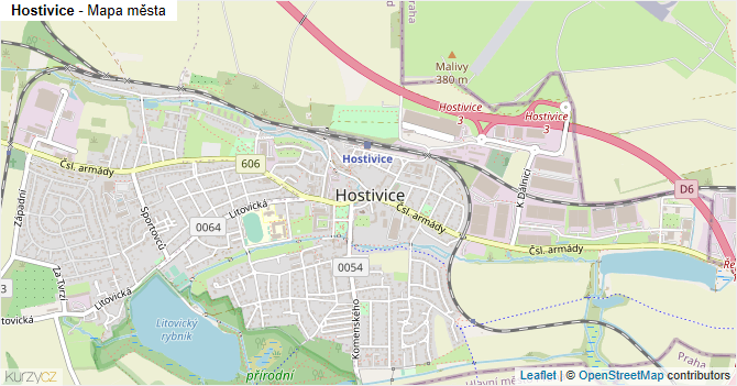Hostivice - mapa města