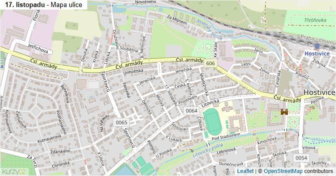 17. listopadu - mapa ulice