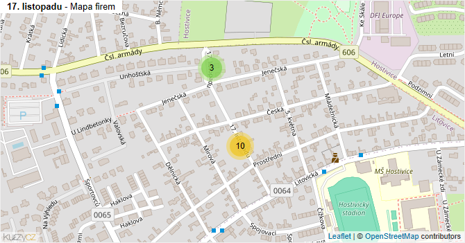 17. listopadu - mapa firem