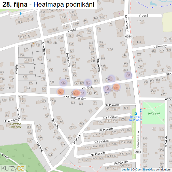 Mapa 28. října - Firmy v ulici.
