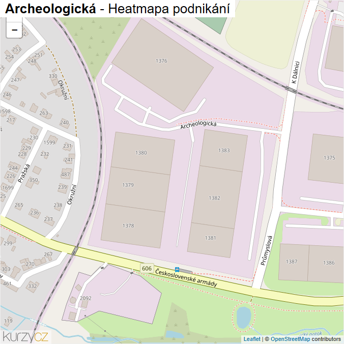 Mapa Archeologická - Firmy v ulici.