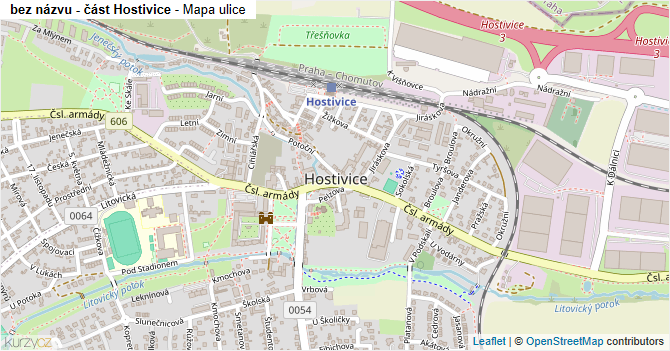 bez názvu - část Hostivice - mapa ulice