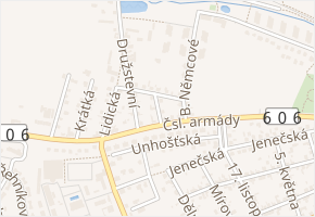 Bezručova v obci Hostivice - mapa ulice