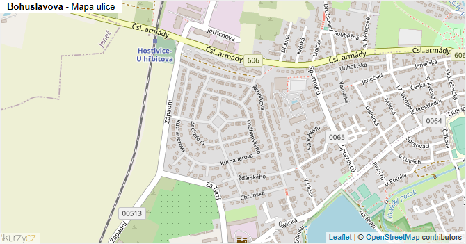 Bohuslavova - mapa ulice