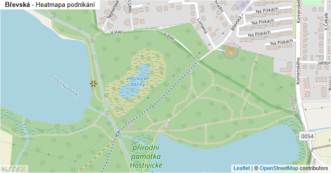 Břevská - mapa podnikání