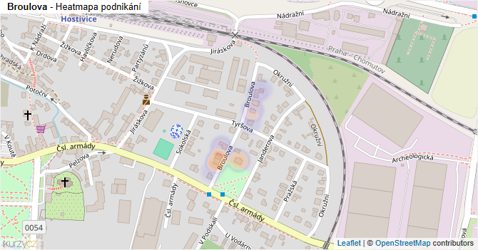 Broulova - mapa podnikání