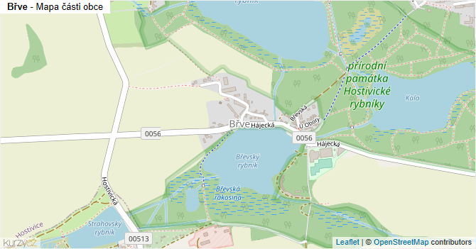 Břve - mapa části obce