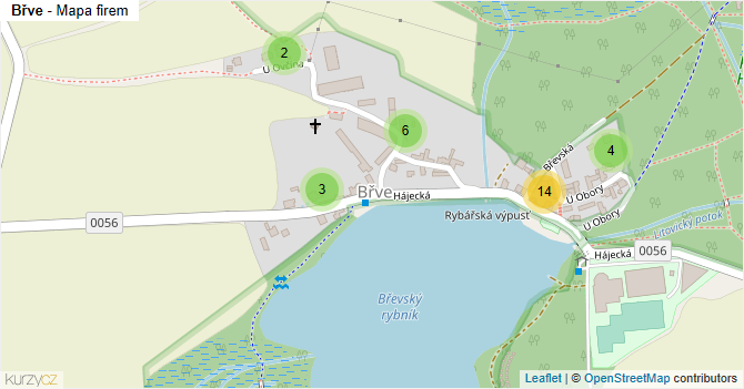 Břve - mapa firem