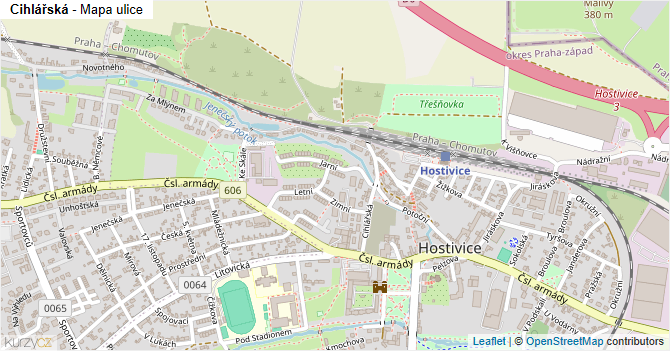 Cihlářská - mapa ulice