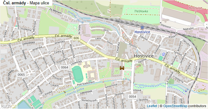 Čsl. armády - mapa ulice