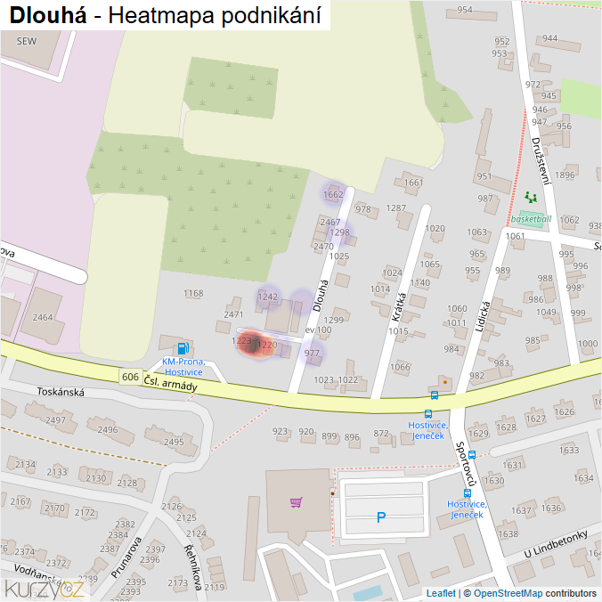 Mapa Dlouhá - Firmy v ulici.