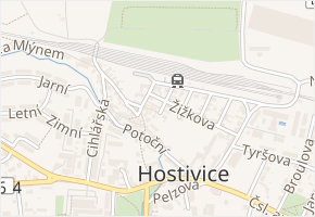 Drdova v obci Hostivice - mapa ulice