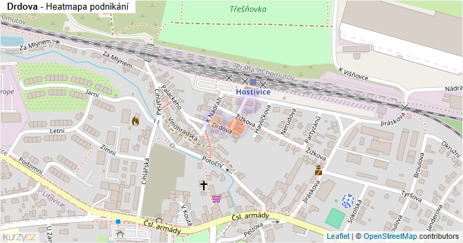 Drdova - mapa podnikání