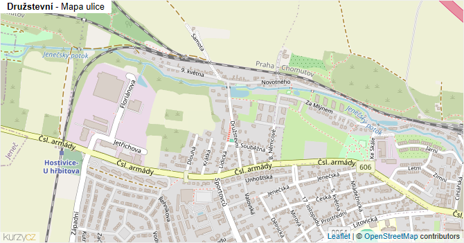 Družstevní - mapa ulice